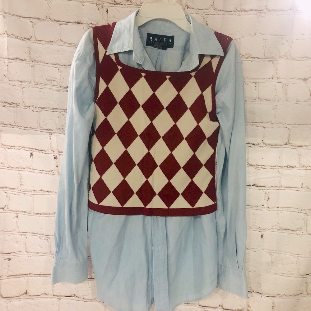 🔥VU🔥Gorgeous Argyle Sweater🔥Measurements in Photos🔥 - Picture 2 of 14